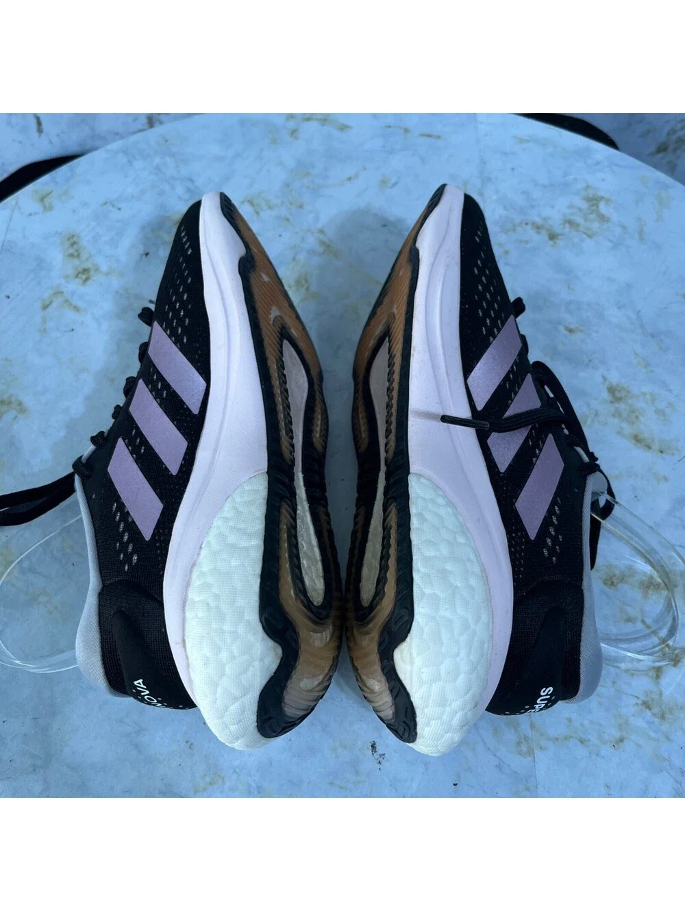 Adidas Supernova 2 Women's Size 6.5 Running Shoes Black Purple Athletic Sneakers